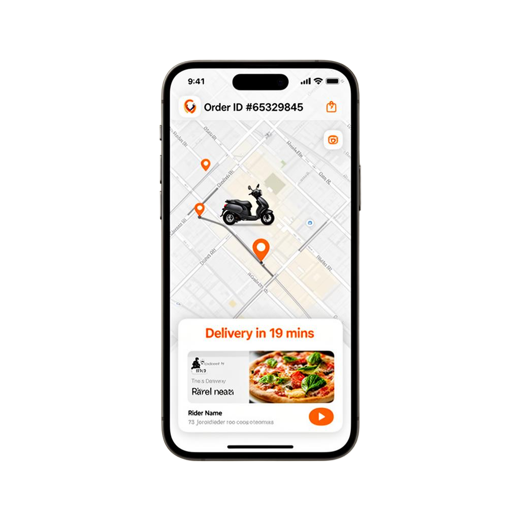 App screen: Watch your food fly to you